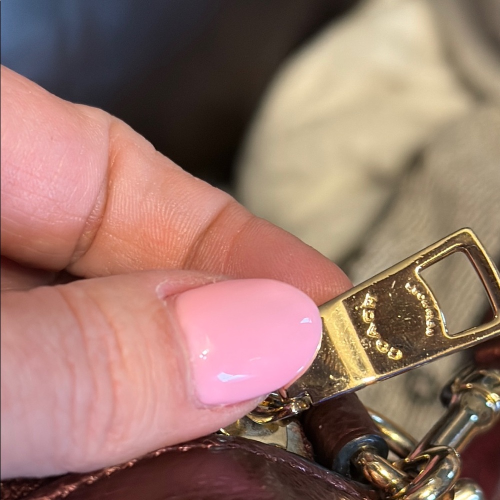 💗Coach Burgandy Leather Satchel with Adjustable Strap and small wallet 💗 - Picture 5 of 11